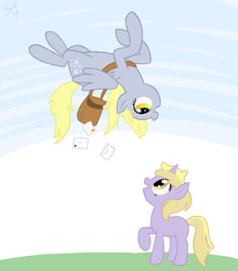 Size: 809x919 | Tagged: safe, artist:shinyvulpix, derpy hooves, dinky hooves, pegasus, pony, g4, female, mail, mare