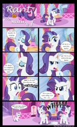 Size: 1500x2486 | Tagged: safe, artist:mlp-silver-quill, rarity, sweetie belle, pony, unicorn, g4, carousel boutique, clone, comic, commission, duality, female, mare, self ponidox, talking to herself, text, ych result