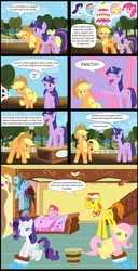 Size: 1350x2635 | Tagged: safe, artist:mlp-silver-quill, applejack, carrot cake, fluttershy, pinkie pie, rainbow dash, rarity, twilight sparkle, earth pony, pegasus, pony, unicorn, g4, mmmystery on the friendship express, comic, consequences, justice, literal soapbox, punishment, reality ensues, remorse, soapbox, wavy mouth