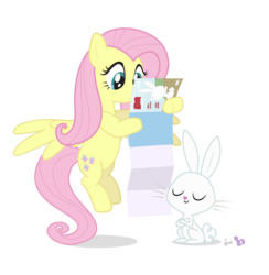 Size: 800x819 | Tagged: safe, artist:dm29, angel bunny, fluttershy, g4, duo, simple background, transparent background