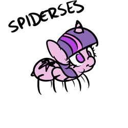 Size: 800x800 | Tagged: safe, artist:spittfireart, twilight sparkle, spider, fanfic:the spiderses, g4, cute, female, smiling, solo, species swap, twiabetes