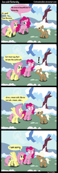 Size: 515x1536 | Tagged: safe, artist:coltsteelstallion, fluttershy, lickety split, pinkie pie, earth pony, pegasus, pony, g4, colt, comic, crying, exclamation point, female, flutterbitch, male, mare, misunderstanding, pun, snow, trio