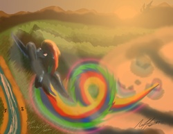 Size: 3850x2975 | Tagged: safe, artist:afl316, rainbow dash, pony, g4, female, flying, high res, rainbow trail, solo