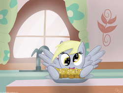 Size: 2000x1500 | Tagged: safe, artist:mikoruthehedgehog, derpy hooves, pegasus, pony, g4, female, mare, muffin, solo