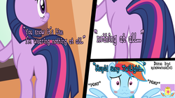 Size: 1024x576 | Tagged: safe, artist:yourfavoritesenpai, rainbow dash, twilight sparkle, pegasus, pony, unicorn, g4, 2012, blushing, butt, comic, feels like i'm wearing nothing at all, female, lesbian, male, mare, plot, ship:twidash, shipping, stupid sexy flanders, stupid sexy twilight, the simpsons, watching, wingboner