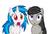 Size: 960x650 | Tagged: dead source, safe, artist:thatsgrotesque, dj pon-3, octavia melody, vinyl scratch, earth pony, pony, unicorn, g4, duo, duo female, female, mare, simple background, white background