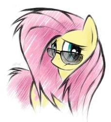 Size: 741x813 | Tagged: safe, artist:kejifox, fluttershy, pegasus, pony, g4, female, glasses, mare, solo