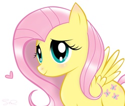 Size: 1873x1598 | Tagged: safe, artist:steffy-beff, fluttershy, pegasus, pony, g4, blushing, cute, female, heart, mare, shyabetes, simple background, solo, white background