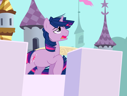 Size: 1024x779 | Tagged: dead source, safe, artist:wicklesmack, twilight sparkle, g4, season 3, the crystal empire, crystal empire, dusk shine, flowing mane, rule 63, the failure song, unicorn dusk shine, windswept mane