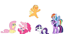 Size: 3676x1976 | Tagged: safe, artist:erockertorres, artist:gratlofatic, artist:jessy, artist:kooner-cz, artist:solar-slash, applejack, fluttershy, pinkie pie, rainbow dash, rarity, twilight sparkle, g4, simple background