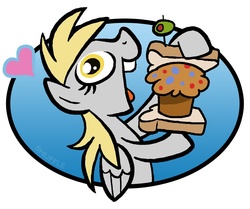 Size: 900x751 | Tagged: safe, artist:shuffle001, derpy hooves, pegasus, pony, g4, female, mare, muffin, sandwich, solo, that pony sure does love muffins