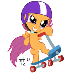 Size: 600x600 | Tagged: safe, artist:empty-10, scootaloo, g4, scooter