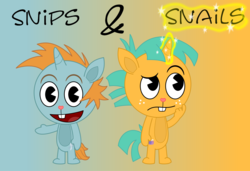 Size: 1761x1205 | Tagged: safe, artist:elica1994, snails, snips, g4, happy tree friends