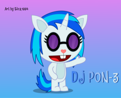 Size: 1265x1028 | Tagged: safe, artist:elica1994, dj pon-3, vinyl scratch, g4, happy tree friends