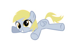 Size: 1678x1000 | Tagged: safe, artist:sociox, derpy hooves, pegasus, pony, g4, cute, derpabetes, female, filly, filly derpy, filly derpy hooves, grin, no more ponies at source, prone, simple background, smiling, solo, squee, transparent background, vector, younger