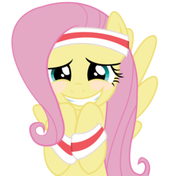 Size: 2889x2991 | Tagged: safe, artist:joemasterpencil, fluttershy, pony, g4, hurricane fluttershy, blushing, female, headband, high res, simple background, solo, transparent background, vector