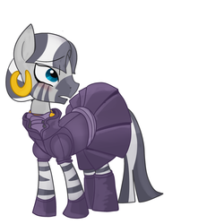 Size: 1000x1000 | Tagged: dead source, safe, artist:klondike, zecora, zebra, g4, blushing, clothes, dress, earring, tumblr