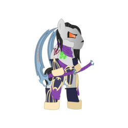 Size: 900x900 | Tagged: safe, pony, darksiders, death (darksiders), ponified, scythe, simple background, solo, transparent background