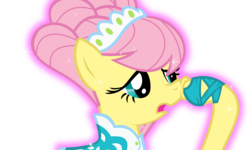 Size: 5000x2998 | Tagged: safe, artist:dtcx97, fluttershy, pony, g4, green isn't your color, body control, clothes, dress, female, modelshy, nose picking, simple background, solo, transparent background, vector