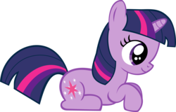 Size: 4000x2563 | Tagged: safe, artist:dtcx97, twilight sparkle, pony, unicorn, g4, cute, female, filly, filly twilight sparkle, horn, lying down, mare, multicolored mane, multicolored tail, ponyloaf, prone, simple background, sitting, smiling, solo, tail, transparent background, twiabetes, unicorn twilight, vector, younger