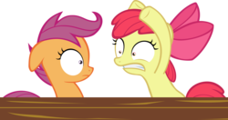 Size: 6001x3168 | Tagged: safe, artist:dtcx97, apple bloom, scootaloo, g4, simple background, transparent background, vector