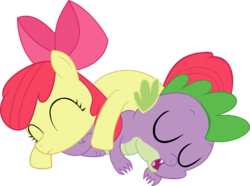 Size: 5000x3717 | Tagged: safe, artist:dtcx97, apple bloom, spike, g4, applelove, cute, female, male, ship:spikebloom, shipping, simple background, spikelove, straight, transparent background, vector