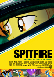 Size: 2480x3508 | Tagged: safe, artist:skeptic-mousey, spitfire, pony, g4, ayrton senna, formula 1, movie, movie poster, parody, ponified, poster, senna, typography