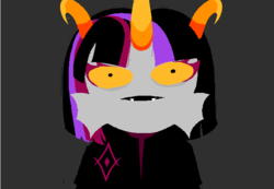 Size: 650x450 | Tagged: dead source, safe, artist:frostedwarlock, twilight sparkle, g4, crossover, female, fins, gray background, homestuck, horns, simple background, solo, species swap, troll (homestuck), trollified