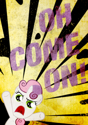 Size: 2480x3508 | Tagged: safe, artist:skeptic-mousey, sweetie belle, g4, hearts and hooves day (episode), hearts and hooves day, oh come on, poster, typography