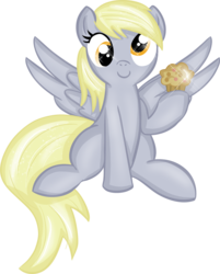 Size: 725x900 | Tagged: safe, artist:rayodragon, derpy hooves, pegasus, pony, g4, female, mare, muffin, simple background, solo, transparent background, vector