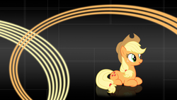 Size: 1920x1080 | Tagged: safe, artist:sirpayne, applejack, earth pony, pony, g4, female, prone, solo, wallpaper