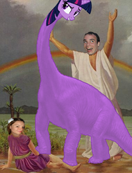 Size: 380x500 | Tagged: safe, twilight sparkle, dinosaur, human, g4, apatosaurus, dr. nagyfi richrd, irl, photo, sedthh, wat