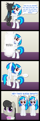 Size: 850x2525 | Tagged: safe, artist:scramjet747, dj pon-3, octavia melody, vinyl scratch, oc, oc:wubsy, changeling, comic:the bass has been doubled, g4, comic, dialogue, disguise, disguised changeling, the fun has been doubled