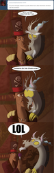 Size: 1107x3506 | Tagged: safe, artist:peachiekeenie, discord, draconequus, human, discorderlyconduct, g4, comic, crossover, disney, doctor facilier, friends on the other side, shadow, the princess and the frog, tumblr