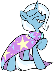 Size: 505x665 | Tagged: safe, artist:ghost, trixie, pony, unicorn, g4, female, grin, happy, mare, raised hoof, simple background, smiling, solo, white background