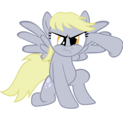 Size: 3500x3500 | Tagged: safe, artist:mrflabbergasted, derpy hooves, pegasus, pony, g4, action pose, angry, epic derpy, female, high res, mare, simple background, solo, transparent background, vector