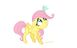 Size: 911x563 | Tagged: safe, artist:raveneesimo, fluttershy, butterfly, g4, filly, fim crew, foal, simple background, storyboard artist, white background