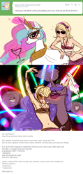 Size: 639x1347 | Tagged: safe, artist:emmy, princess celestia, princess luna, ask roxy in ponyville, g4, ask, crossover, homestuck, roxy lalonde