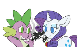 Size: 1513x936 | Tagged: safe, artist:batlover800, rarity, spike, g4, female, flower, male, ship:sparity, shipping, straight