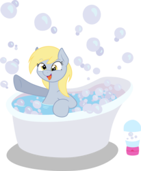 Size: 3000x3632 | Tagged: safe, artist:drewdini, derpy hooves, pegasus, pony, g4, bath, bathtub, bubble, female, high res, mare, simple background, solo, transparent background, vector