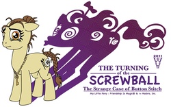 Size: 800x500 | Tagged: safe, artist:warrenhutch, screwball, fanfic:the turning of the screwball, g4, button stitch, fanfic, fanfic art, fanon, shadow