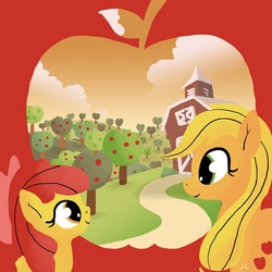 Size: 792x792 | Tagged: safe, artist:docwario, apple bloom, applejack, earth pony, pony, g4