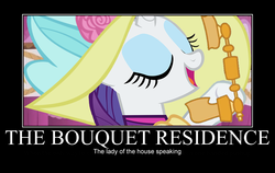 Size: 870x550 | Tagged: safe, artist:astringe, edit, screencap, rarity, pony, g4, crossover, demotivational poster, female, hyacinth bucket, keeping up appearances, meme, parody, phone, solo