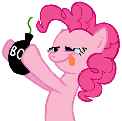 Size: 692x683 | Tagged: safe, pinkie pie, earth pony, pony, g4, bomb, female, solo