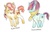 Size: 500x318 | Tagged: safe, artist:muura, ribbon heart, snowcatcher, earth pony, pony, unicorn, g4, clothes, duo, duo female, female, freckles, mare, scarf, simple background, white background