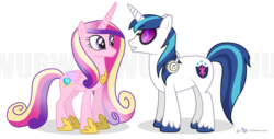 Size: 1100x560 | Tagged: safe, artist:dm29, princess cadance, shining armor, alicorn, pony, unicorn, g4, duo, female, headphones, male, mare, simple background, stallion, sunglasses, transparent background, vector, vinyl's glasses, wub