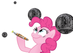 Size: 1485x1086 | Tagged: safe, pinkie pie, g4, doctor who, laser screwdriver, look what pinkie found, the master, toclafane