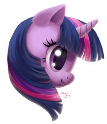 Size: 1280x1472 | Tagged: safe, artist:nattypants, twilight sparkle, pony, g4, female, head only, smiling, solo