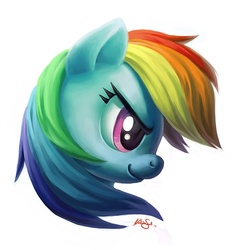 Size: 1000x1064 | Tagged: safe, artist:nattypants, rainbow dash, pony, g4, bust, female, portrait, profile, simple background, solo, white background