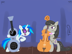Size: 1600x1200 | Tagged: dead source, safe, artist:therelicofowls, dj pon-3, octavia melody, vinyl scratch, earth pony, pony, unicorn, g4, cello, female, lesbian, musical instrument, ship:scratchtavia, shipping